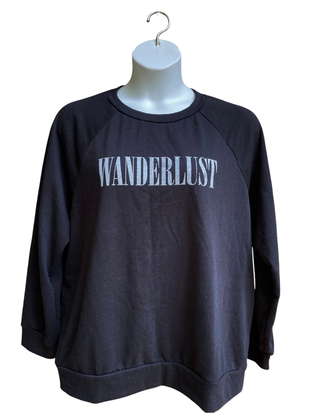 KORYE Wanderlust Sweatshirt Black Pullover Casual Womens Plus Size 2XL NWT